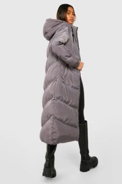 Lange Steppjacke -Mode für Sie Geschäft gzz40447 grey xl 1