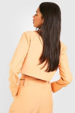 Kurzer Lockerer Blazer -Mode für Sie Geschäft gzz40684 pale20orange xl 1