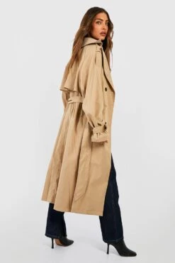 Oversize Trenchcoat Mit Gürtel -Mode für Sie Geschäft gzz41334 taupe xl 1