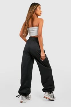 Cargo-Jogginghose Mit Hohem Bund Und Geschnürten Bündchen -Mode für Sie Geschäft gzz41586 black xl 1