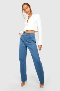 Jeans Mit Geradem Bein Und Hohem Bund -Mode für Sie Geschäft gzz44730 mid20wash xl 2