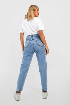 Mom-Jeans Mit Acid-Waschung Und Hohem Bund 7 Mom-Jeans Mit Acid-Waschung Und Hohem Bund -Mode für Sie Geschäft gzz45432 acid20wash20light20blue xl 1