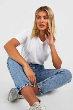 Mom-Jeans Mit Acid-Waschung Und Hohem Bund 9 Mom-Jeans Mit Acid-Waschung Und Hohem Bund -Mode für Sie Geschäft gzz45432 acid20wash20light20blue xl 3