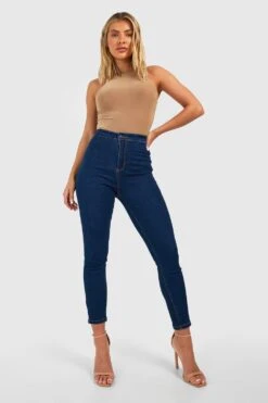 Super Stretch Disco Skinny Jeans Mit Hohem Bund