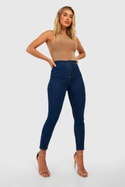Super Stretch Disco Skinny Jeans Mit Hohem Bund -Mode für Sie Geschäft gzz45718 dark20blue xl 2