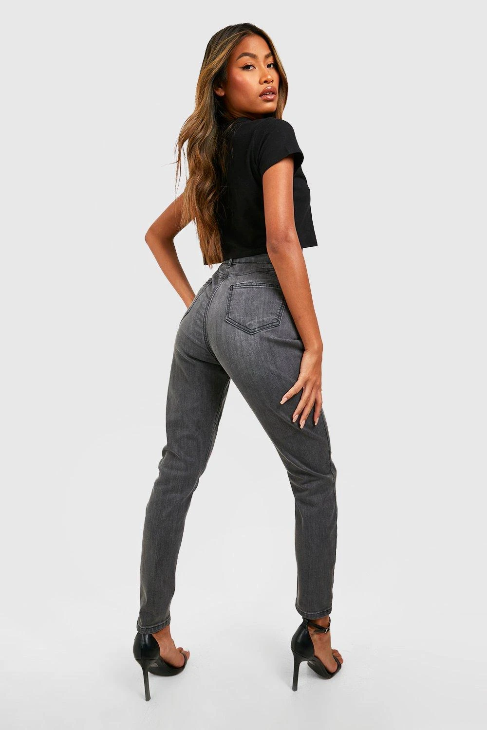 Schwarze Butt-Shaper Skinny Jeans Mit Hohem Bund 4 Schwarze Butt-Shaper Skinny Jeans Mit Hohem Bund – Bild 2