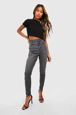 Schwarze Butt-Shaper Skinny Jeans Mit Hohem Bund 8 Schwarze Butt-Shaper Skinny Jeans Mit Hohem Bund -Mode für Sie Geschäft gzz45795 washed20black xl 2