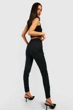 Schwarze Butt-Shaper Skinny Jeans Mit Hohem Bund -Mode für Sie Geschäft gzz45796 black xl 1