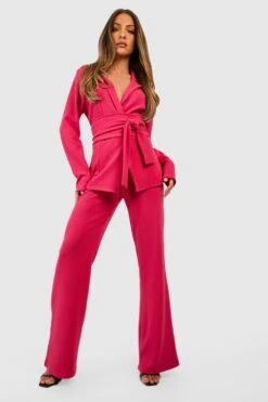 Basic Jersey-Blazer Mit Bindegürtel