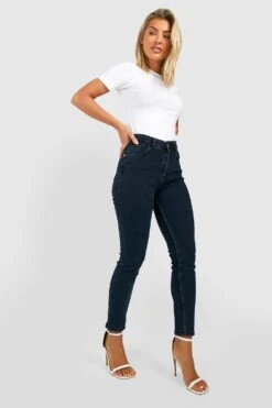Stretch Skinny Jeans Mit Hohem Bund