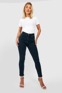 Stretch Skinny Jeans Mit Hohem Bund -Mode für Sie Geschäft gzz46098 dark20blue xl 2