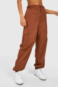 Cargo-Jogginghose Mit Hohem Bund Und Elastischem Bund -Mode für Sie Geschäft gzz46101 chocolate xl 3