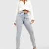 Skinny Jeans Mit Acid-Waschung Und Mittelhohem Bund -Mode für Sie Geschäft gzz46417 light20wash xl