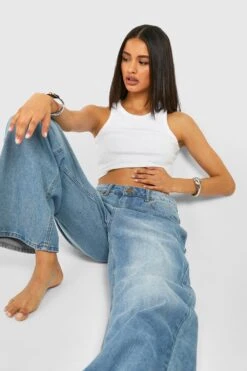 Lockere Jeans Mit Mittelhohem Bund Und Vintage Waschung -Mode für Sie Geschäft gzz46430 vintage20blue xl 3