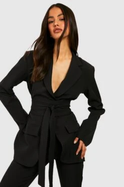 Blazer Mit Bindegürtel