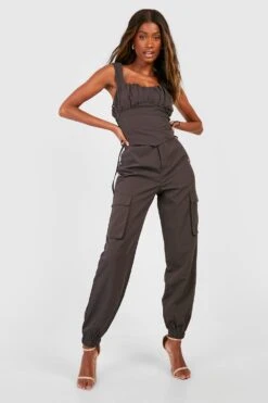 Lockere Cargohose -Mode für Sie Geschäft gzz47366 espresso xl 2