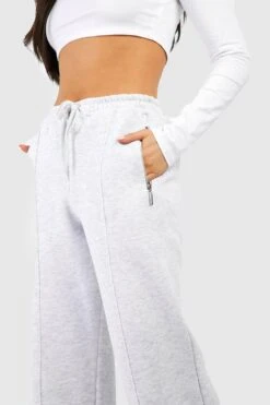 Jogginghose Mit Weitem Bein, Geteiltem Saum Und Reißverschluss-Detail -Mode für Sie Geschäft gzz47426 ash20grey xl 3