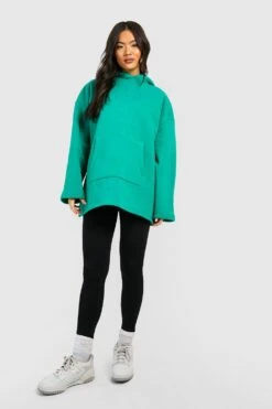 Oversize Hoodie Mit Schlitz -Mode für Sie Geschäft gzz47433 green xl 2