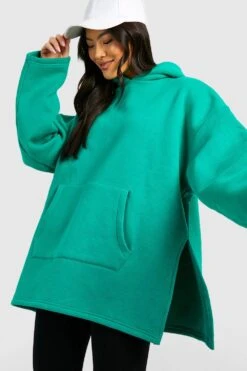 Oversize Hoodie Mit Schlitz -Mode für Sie Geschäft gzz47433 green xl 3