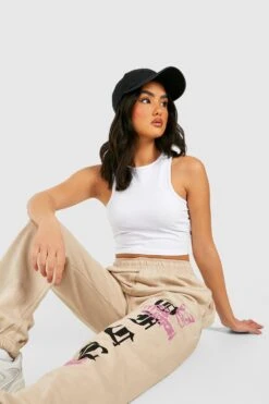 Jogginghose Mit Official Graffiti-Slogan -Mode für Sie Geschäft gzz47664 sand xl 2