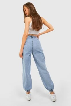 Jogginghose Mit Acid-Waschung Und Elastischen Bündchen -Mode für Sie Geschäft gzz47682 acid20wash20light20blue xl 1