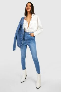 Power Stretch Skinny Jeans Mit Hohem Bund