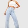 Zerrissene Jeans Mit Hohem Bund Und Weitem Bein 1 Zerrissene Jeans Mit Hohem Bund Und Weitem Bein -Mode für Sie Geschäft gzz47752 light20wash xl
