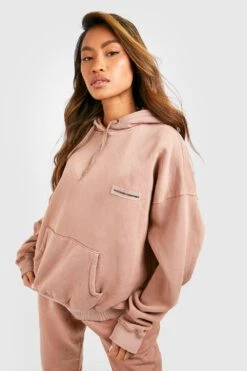 Oversize Hoodie Mit Etikett-Detail 8 Oversize Hoodie Mit Etikett-Detail -Mode für Sie Geschäft gzz47845 taupe xl 2