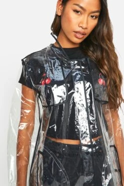 Transparente Regenjacke -Mode für Sie Geschäft gzz48575 black xl 3