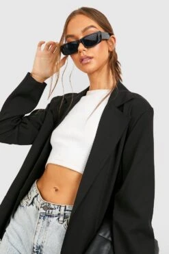 Lockerer Basic Blazer Mit Taschen-Detail -Mode für Sie Geschäft gzz48659 black xl 3