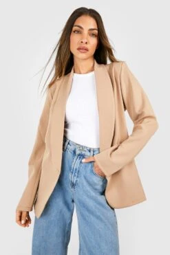 Basic Blazer Mit Tiefem Ausschnitt