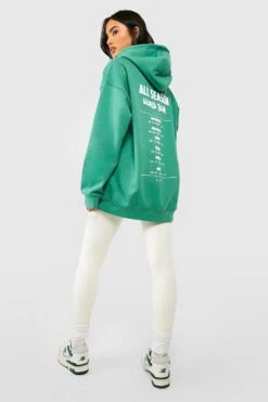 Oversize Hoodie Mit World Tour Print -Mode für Sie Geschäft gzz48862 green xl 2