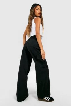 Cargo-Jeans Mit Hohem Bund -Mode für Sie Geschäft gzz49383 black xl 2