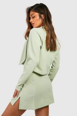 Kurzer Basic Jersey-Blazer -Mode für Sie Geschäft gzz49517 sage xl 1
