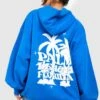 Oversize Hoodie Mit Palmen-Print -Mode für Sie Geschäft gzz50112 cobalt xl