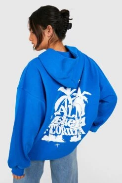 Oversize Hoodie Mit Palmen-Print -Mode für Sie Geschäft gzz50112 cobalt xl 3