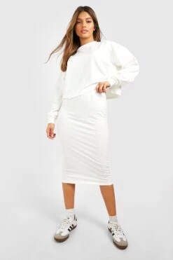 Sweat-Midirock -Mode für Sie Geschäft gzz50162 ecru xl 2