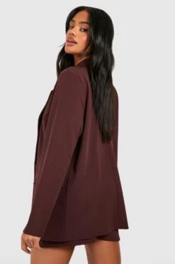 Oversize Jersey-Blazer Aus Crepestoff -Mode für Sie Geschäft gzz50485 chocolate xl 1