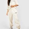 Oversize Jogginghose Mit Sports Club Slogan -Mode für Sie Geschäft gzz51054 ecru xl