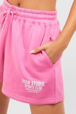 Sweatshirt Mit Sports Club Slogan Und Shorts -Mode für Sie Geschäft gzz51055 pink xl 3