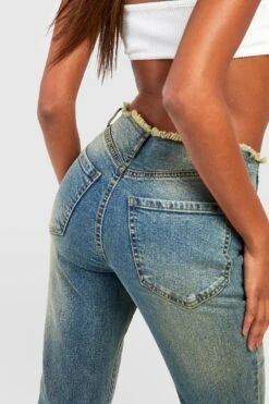 Schlaghose Im Vintage-Ton Mit Ausgefranstem Bund -Mode für Sie Geschäft gzz52601 vintage20wash xl 3