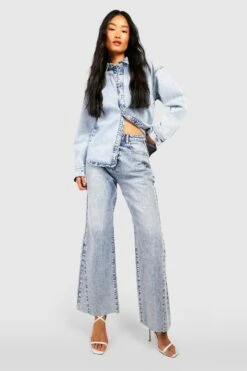 Jeans-Shacket Mit Acid-Waschung -Mode für Sie Geschäft gzz52686 acid20wash20light20blue xl 2