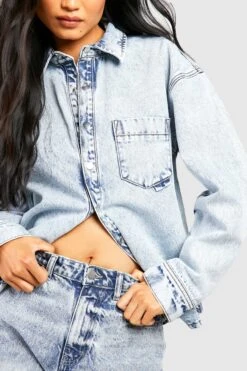 Jeans-Shacket Mit Acid-Waschung -Mode für Sie Geschäft gzz52686 acid20wash20light20blue xl 3