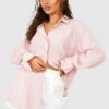 Texturiertes Oversize Hemd -Mode für Sie Geschäft gzz53113 pink xl
