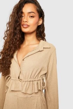 Hemd In Knitteroptik Mit Elastischem Bund -Mode für Sie Geschäft gzz53262 stone xl 3