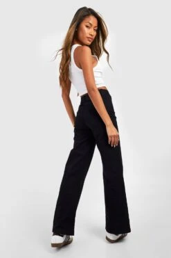 Weite Jeans Mit Hohem Bund 7 Weite Jeans Mit Hohem Bund -Mode für Sie Geschäft gzz54994 black xl 1