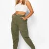 Plus Khaki Cargo Jeans -Mode für Sie Geschäft pzz63638 khaki xl