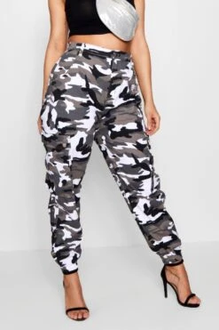 Plus Camouflage Cargo-Jeans -Mode für Sie Geschäft pzz83288 grey xl 3